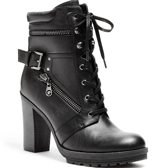 guess combat heel boots